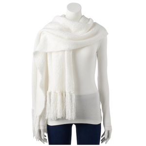 LC Lauren Conrad Brushed Knit Boucle Oblong Scarf